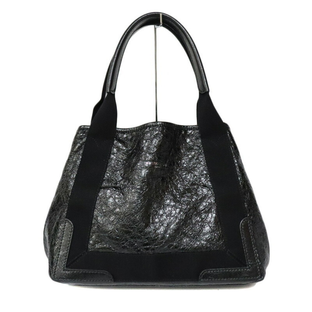 BALENCIAGA Cabas Tote Bag Leather Black
